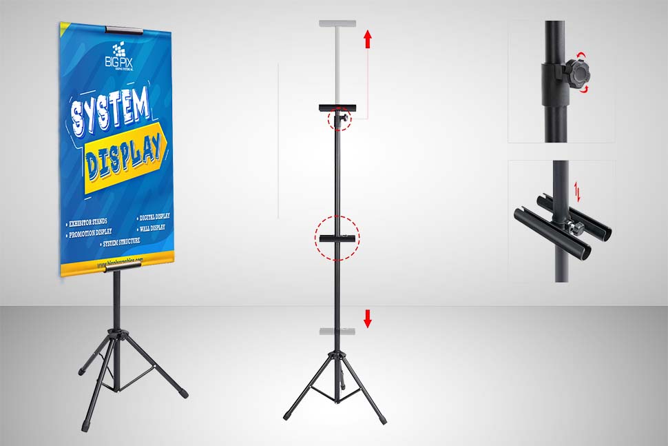 Double face banner stand